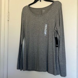 NWT - a.n.a - gray women’s large long sleeve blouse.